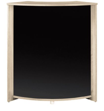 Petit meuble bar naturel BARNO 97 cm – Comptoir compact avec tablettes réglables