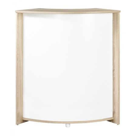 Petit meuble bar naturel BARNO 97 cm – Comptoir compact avec tablettes réglables