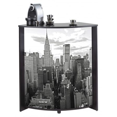 Petit meuble bar noir BARNO 97 cm – Comptoir compact avec étagères réglables