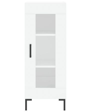 Petit meuble de rangement 1 porte vitrée Zola 35 cm - Pieds et poignée en métal noir