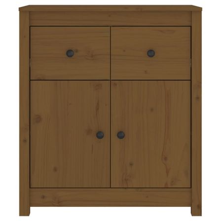 Petit meuble de rangement 2 portes 2 tiroirs en bois massif de pin – Collection Aloska
