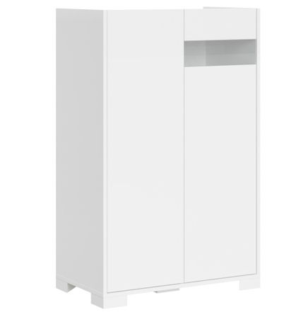 Petit meuble de rangement 2 portes Lumina 70 cm - Compact et élégant