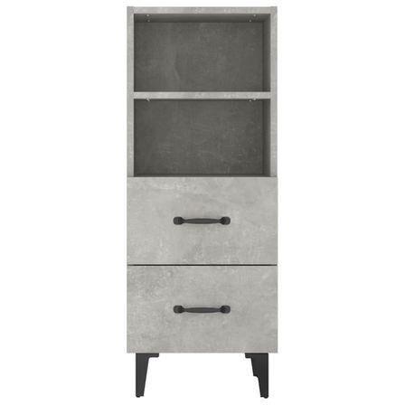 Petit meuble de rangement 2 tiroirs 1 étagère Zalaro 35 cm - Pieds et poignées en métal noir