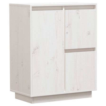 Petit meuble de rangement 3 portes en bois massif de pin – Collection Vizion
