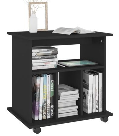 Petit meuble étagère à roulettes Ruka 60 cm - Fonctionnel et moderne