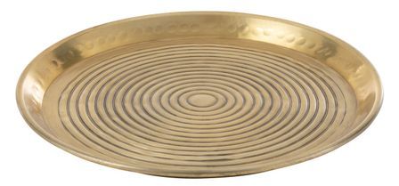Petit plateau rond aluminium doré Zouzar D 30 cm