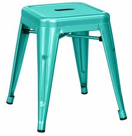 Petit tabouret industriel KALAX Premium 45 cm en acier brillant renforcé – Haut de gamme