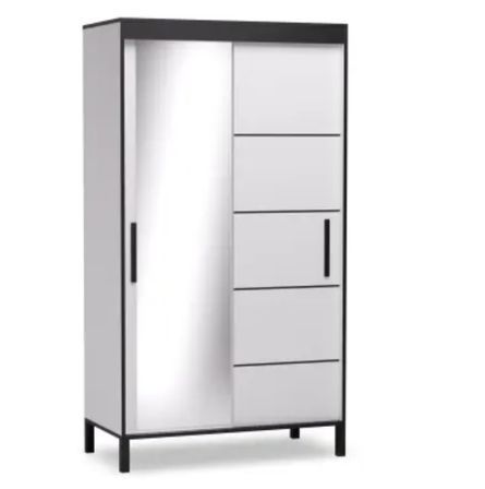 Petite armoire coulissante ADEL 120 cm avec miroir – Gain de place et fonctionnalité