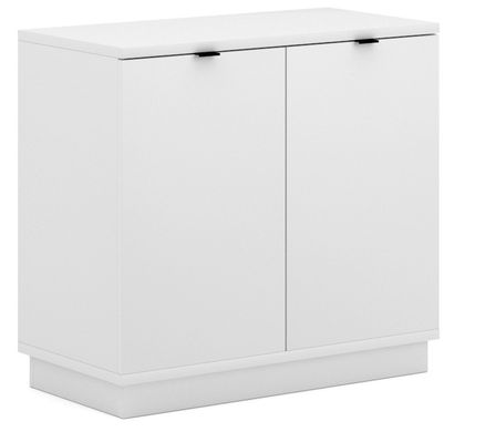 Petite armoire de bureau bois blanc mat Kofice 80 cm
