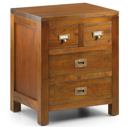Petite commode 4 tiroirs en bois d'acajou massif FALKANE