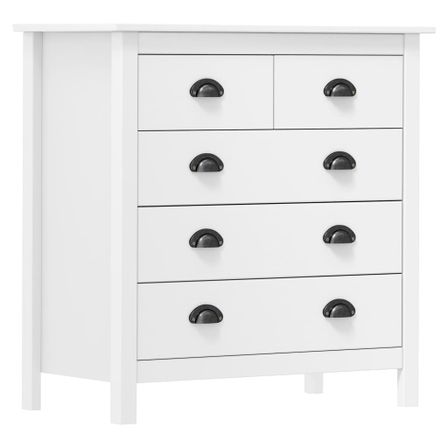 Petite commode 5 tiroirs Kalexia 79 cm - Bois de pin massif