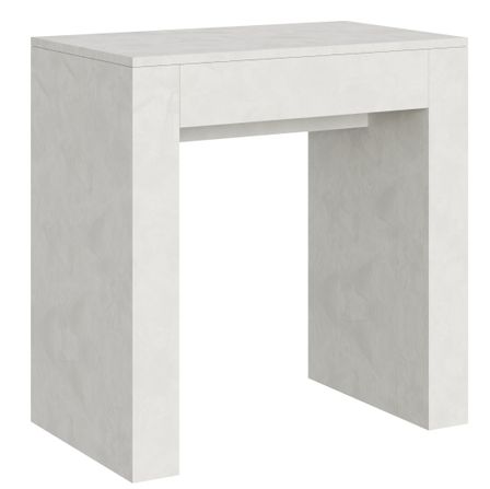 Petite console bois blanc de 80 cm extensible jusqu'a 299 cm 14 places Kubine