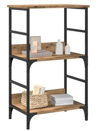 Petite étagère bibliothèque bois et métal Kano 50 cm - Style industriel