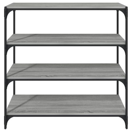 Petite étagère en bois et acier noir L 100 x H 100 x P 33 cm - Collection Rika