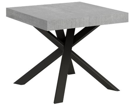 Petite table carrée extensible 90x90/194 cm pieds acier anthracite Karzy