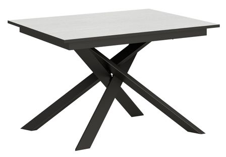 Petite table extensible avec pieds entrelacés métal anthracite Gary
