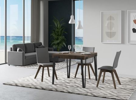 Petite table extensible carrée 90x90/246 cm Konta