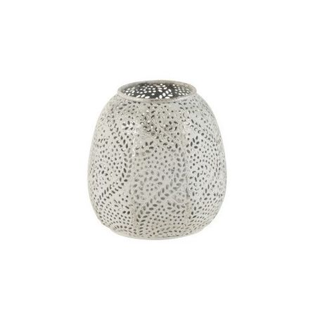 Photophore métal blanc Omani H 11 cm