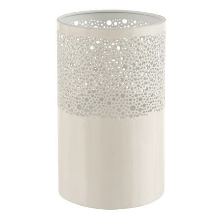 Photophore métal laqué blanc Ettis H 25 cm