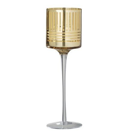 Photophore sur pied verre doré Narsh