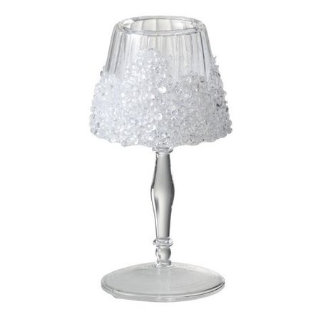 Photophore sur pied verre transparent Licia H 24 cm