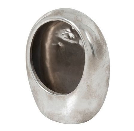 Photophore œuf céramique argenté Licia L 15 cm