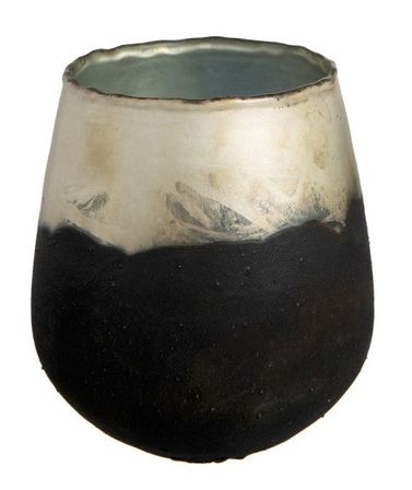 Photophore verre doré et noir Ysarg 10 cm - Lot de 8