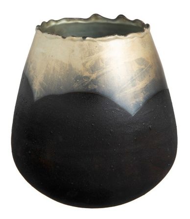 Photophore verre doré et noir Ysarg