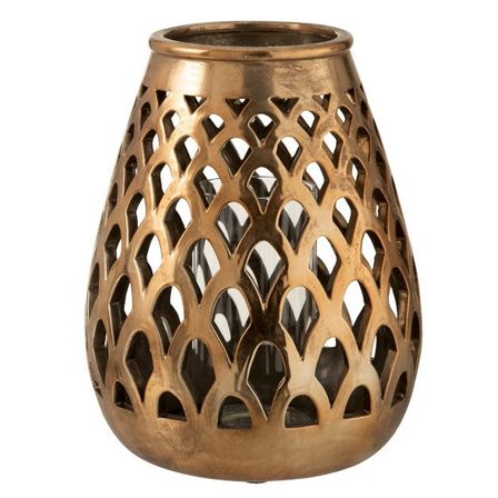 Photophore verre et métal cuivré Geera