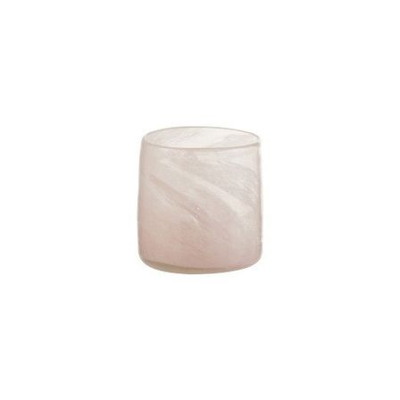Photophore verre rose clair Kimen H 10 cm