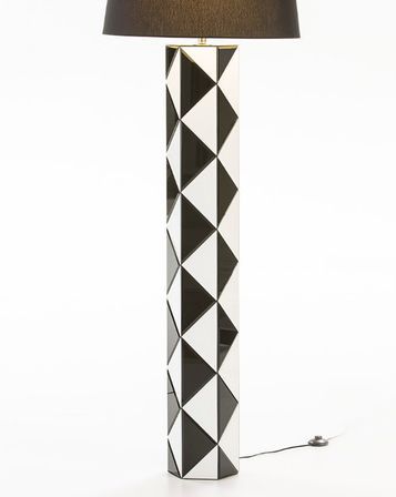 Pied de lampadaire verre noir et blanc Miou