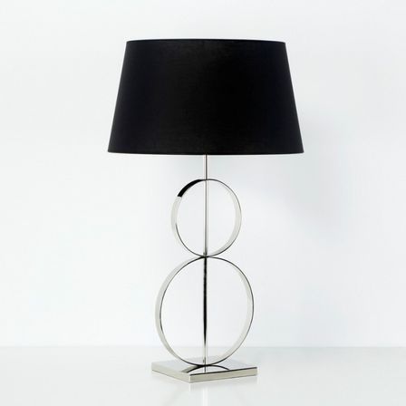 Pied de lampe 2 cercles métal chromé Dalilou