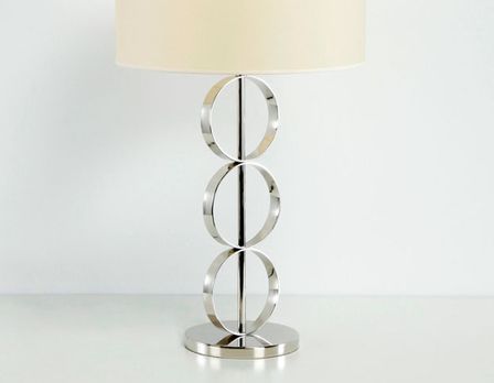 Pied de lampe 3 cercles métal chromé Dalilou