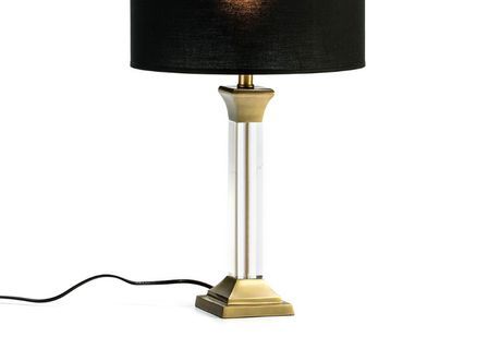 Pied de lampe acrylique et métal doré Vego H 36 cm