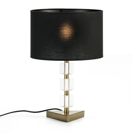 Pied de lampe en acrylique et métal doré Vego H 30 cm