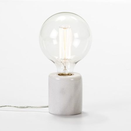 Pied de lampe marbre blanc Koétie H 9 cm
