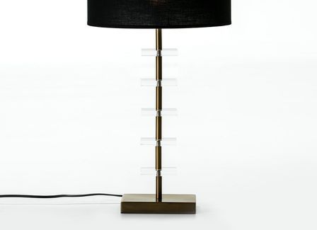 Pied de lampe métal doré et acrylique Vego H 43 cm