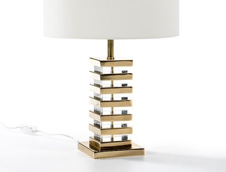 Pied de lampe métal doré et acrylique Vera H 41