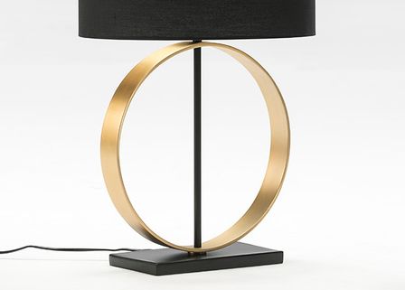Pied de lampe métal doré et noir Veronica H 44