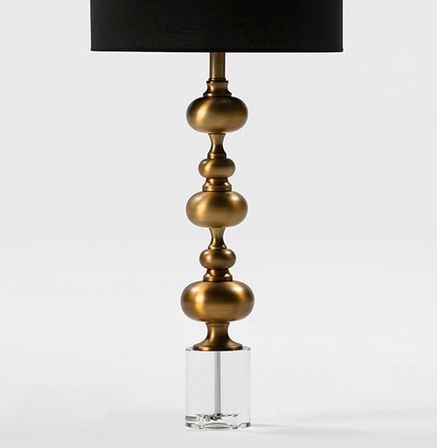 Pied de lampe métal doré et verre Rodile
