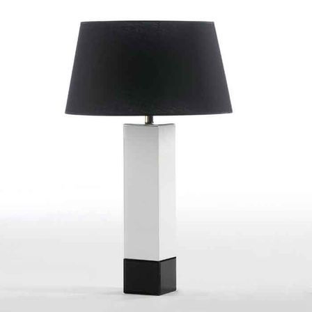 Pied de lampe verre blanc avec socle noir Gracias