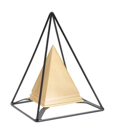 Piramide or avec fer cm 15x15x21