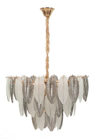 Plafonnier design feuilles luminaire floral en verre travaillé élégant FLORE