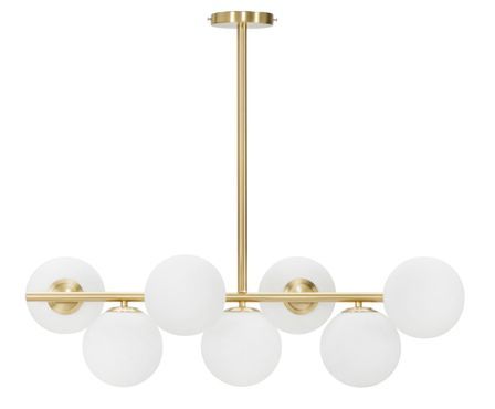 Plafonnier Glamour 7 lumières métal doré verre design