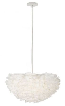 Plafonnier plume blanc design SARI