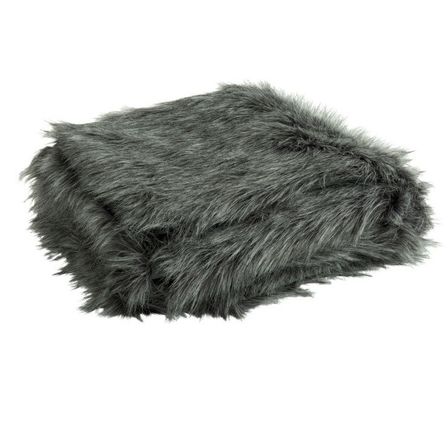 Plaid fourrure synthétique grise à poils longs Liath