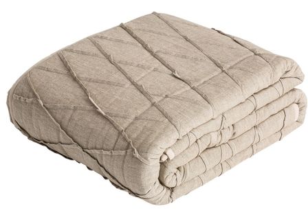 Plaid moderne en coton sable Camela