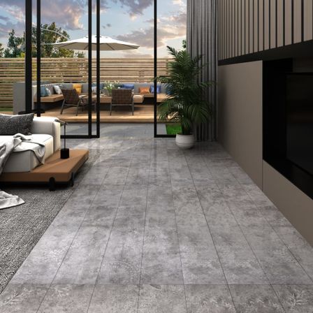 Planche de plancher PVC autoadhésif 5,21 m² 2 mm Gris béton