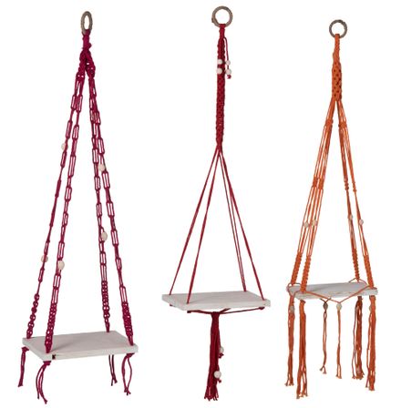 Planches suspendues rectangulaires macramé Julia - Lot de 3