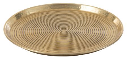 Plateau moyen rond aluminium doré Zara D 45 cm